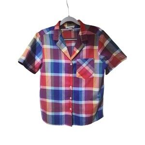 Brighten up your wardrobe with this Diane Hampton multicolor plaid short sleeve